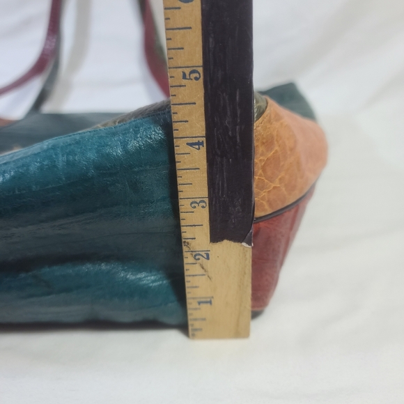 Sharif Vintage Large Multicolored Patchwork Boho Leather Tote Shoulder Bag Purse - Picture 14 of 16